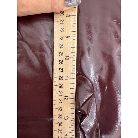 Spanx Shape faux leather patent leather legging high waist color ruby sz M - Picture 7 of 11